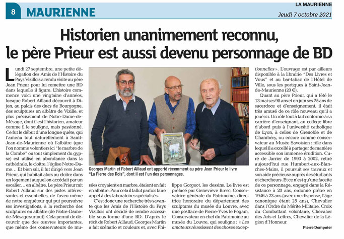 "La Maurienne", édition du 7 octobre 2021, article Pierre Dompnier