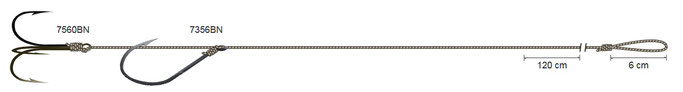 Cat Spirit Multi Hook Catfish Rig / 120cm - Jetzt ein günstiges Waller-Rig kaufen!