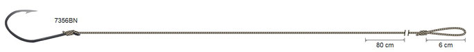Cat Spirit Single Hook #7/0 - 7356-BN Catfish Rig / 80cm / 50kg - Jetzt ein günstiges Waller-Rig kaufen!