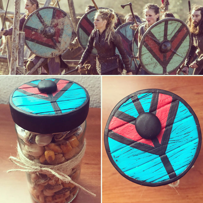 Escudo inspirado en Lagertha, personaje de la serie Vikings