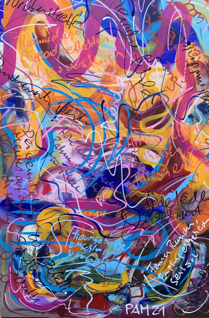 Duende, 120 x 150, Mischtechnik auf Leinwand, 2021, verkauft.