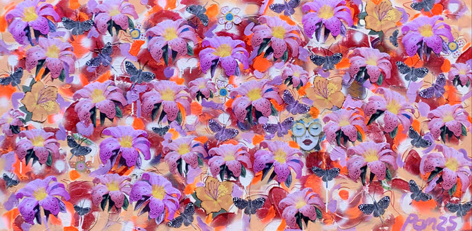 Aomames Garden, 140x70 cm, Mischtechnik auf Leinwand, verkauft