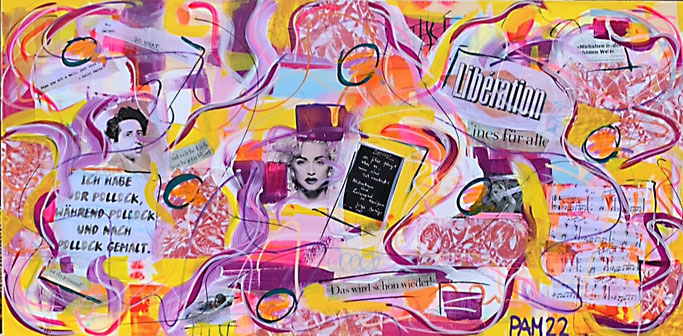 Das Gelbe Manifest, 160 x 80, Mischtechnik auf Leinwand, verkauft