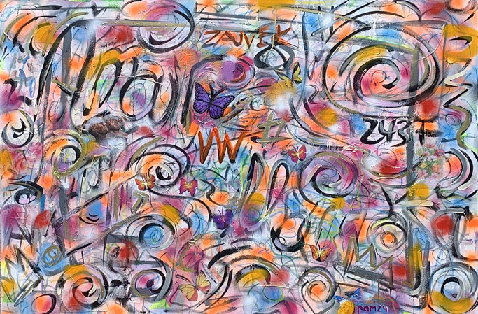 Papillon, 150x100 cm, Mischtechnik auf Leinwand, Preis: verkauft