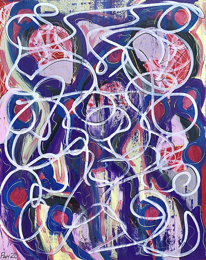 No time for sleep, 2020, Mischtechnik auf Leinwand, 80x 100 cm, Preis nach Absprache