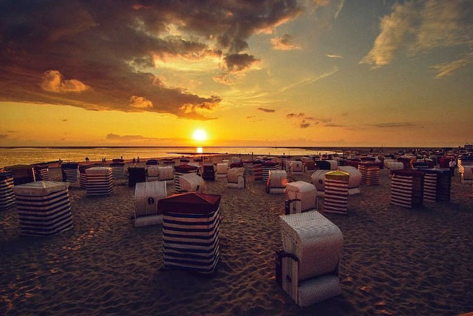 Borkum Strand Sonnenuntergang