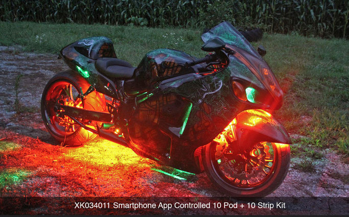 MOTORRAD LED UMBAU  SHOW FARBIG