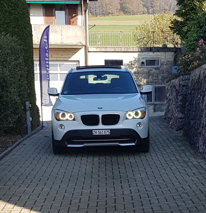 BMW X1 LED UMBAU ANGEL EYES H8 WEISS