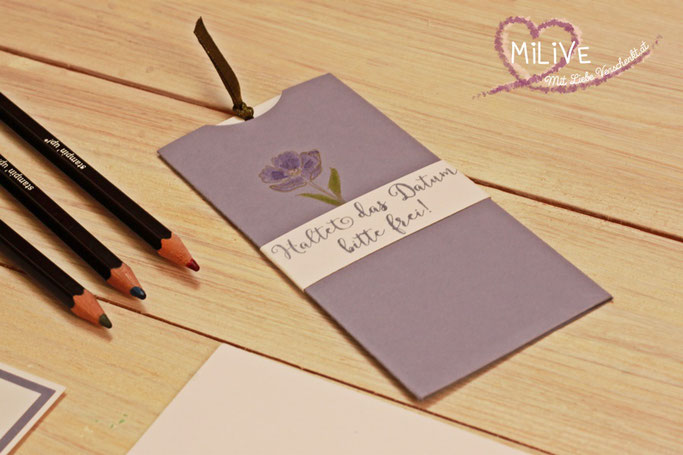 Hochzeitseinladung Aquarell Blumen