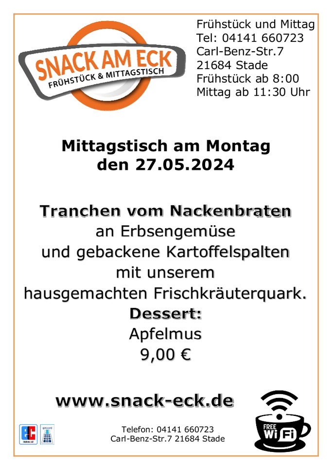 Mittagstisch am Montag den 27.05.2024
