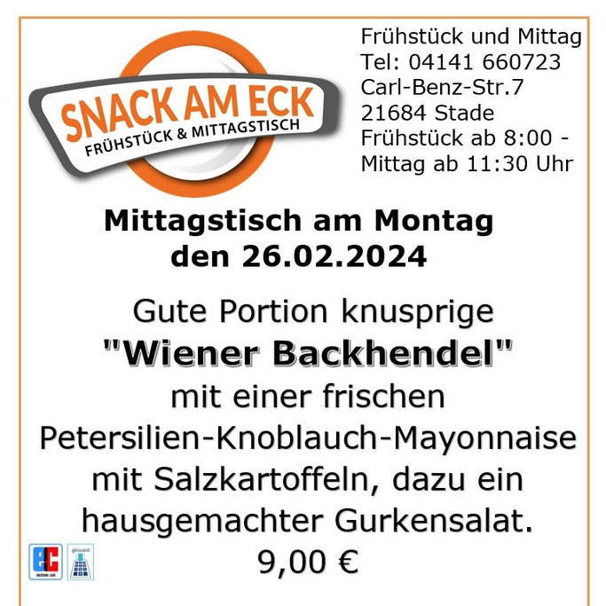 Mittagstisch am Montag den 26.02,2024