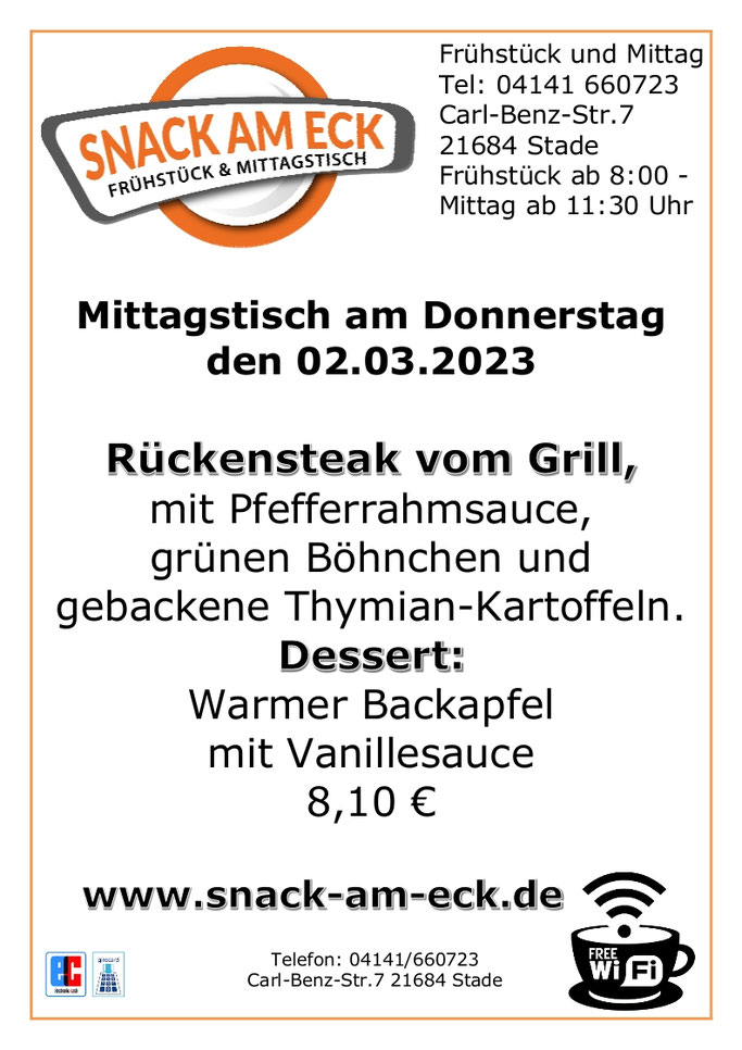 Mittagstisch am Donnerstag den 02.03.2023
