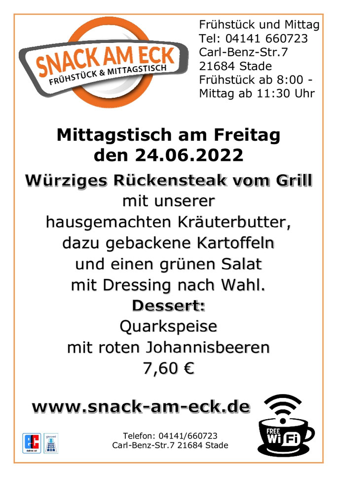 Mittagstisch am Freitag den 24.06.2022