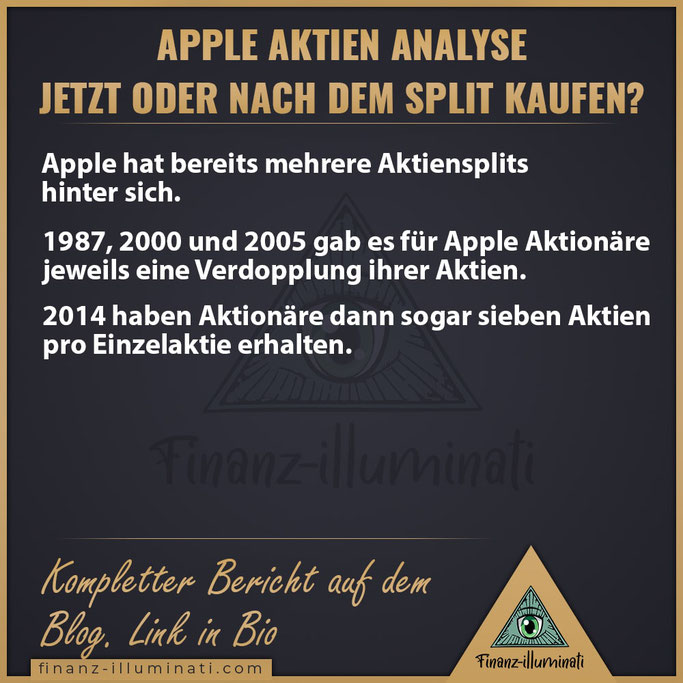 Apple Aktiensplit 1987, 2000, 2005, 2014, 2020