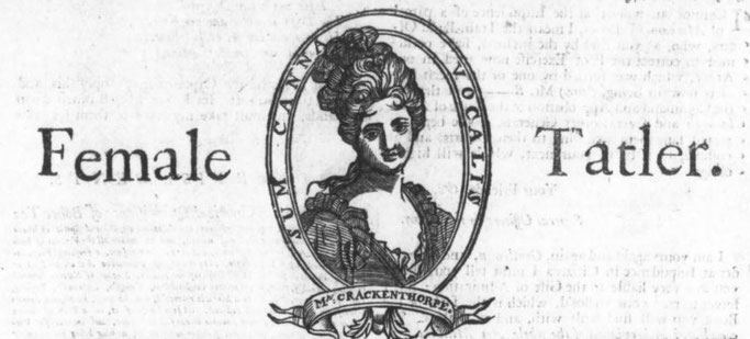 Detail of 1700s publication header "Female Tatler"