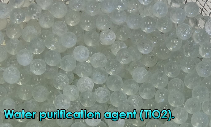 Water purification agent (TiO2).