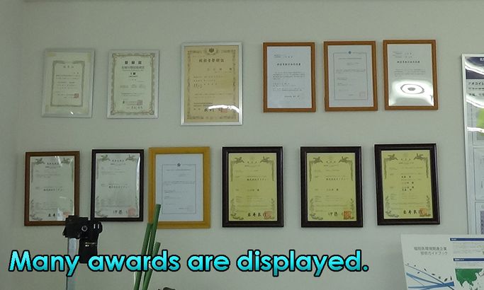 Many awards are displayed.