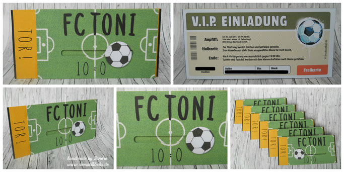 Fussballeinladung Zum 10 Geburtstag Stempeln Stanzen Und Basteln Mit Stampin Up
