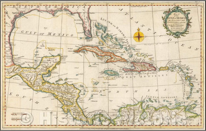 メキシコ湾の地図 1795年