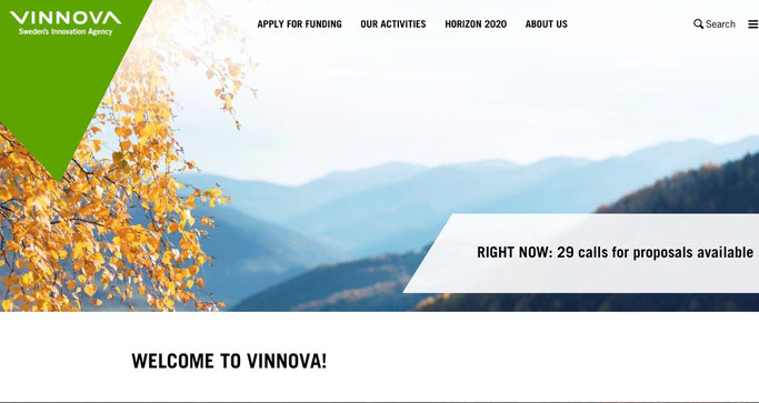 Foto: Screenshot der VINNOVA-Website