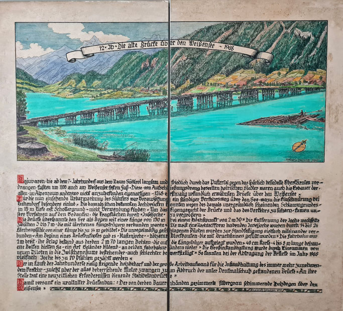 Die alte Brücke über den Weißensee - Friedrich Drachsel 1977