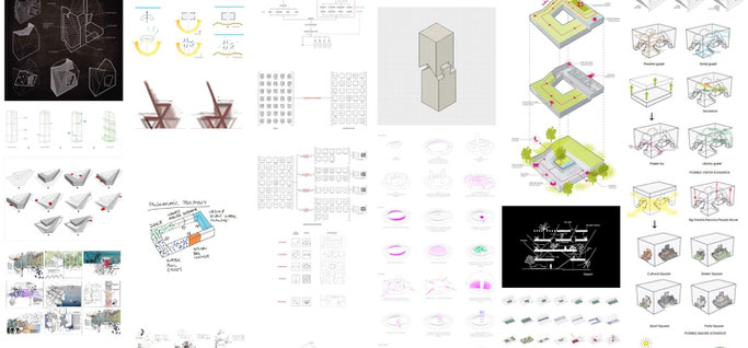 建築のコンセプトをダイアグラムで表した例。http://conceptdiagram.tumblr.com