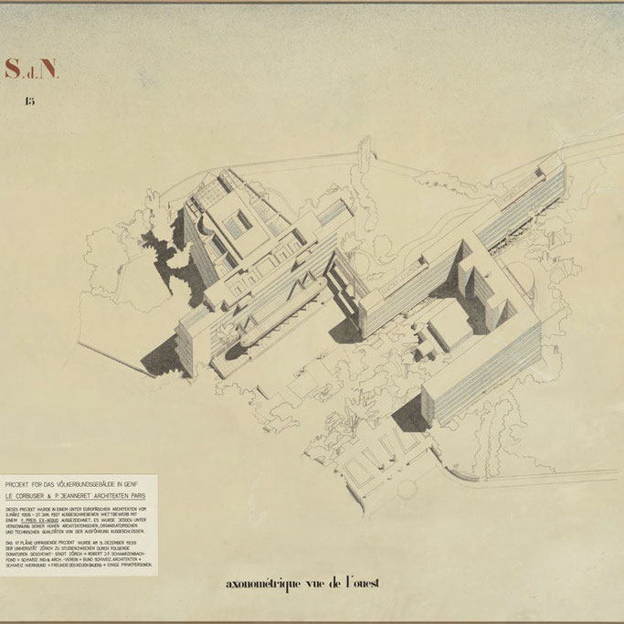 ジュネーブ国際連盟競技設計（案）,1927 ル・コルビュジエ,ピエール・ジャンヌレ © FLC/ADAGP