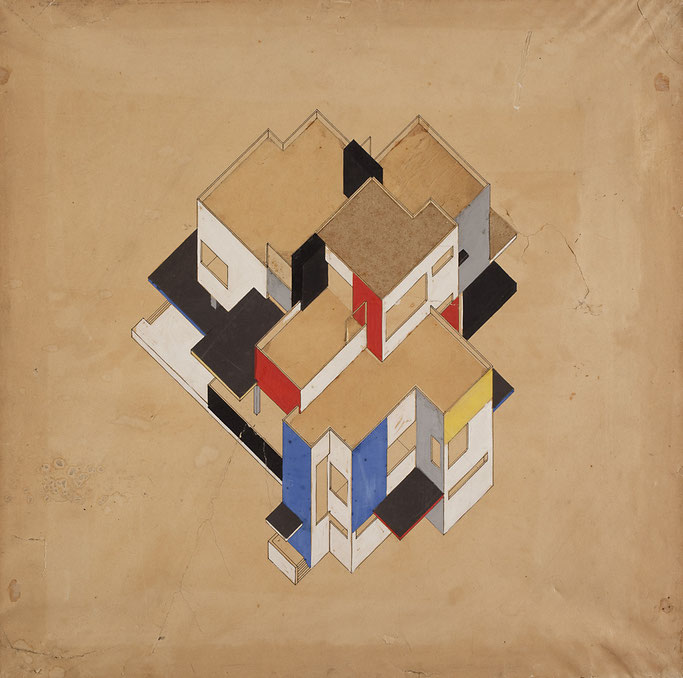 Theo van Doesburg and Corneelis van Eesteren, Architectural Sketch 1924 via Drawing ARCHITECTURE