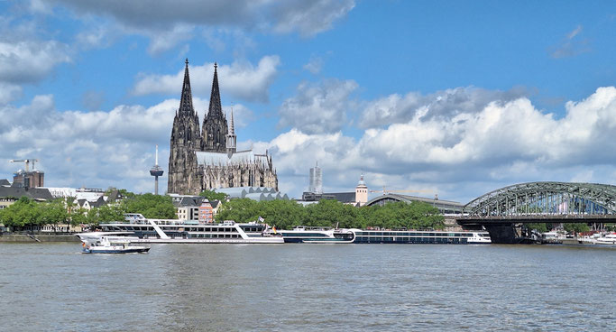 Der Kölner Dom vom Rheinpark aus gesehen