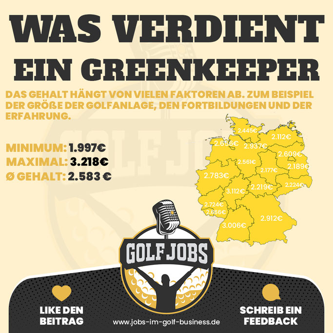 Gehalt und Verdienst Lohn eines Head Greenkeepers in Deutschland