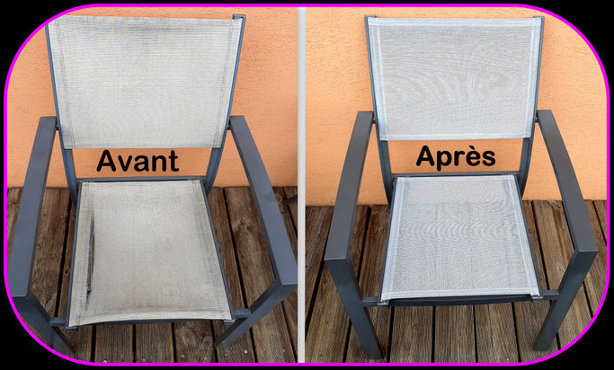 Chaise de terrasse refaite a neuf " Avant et Après " 