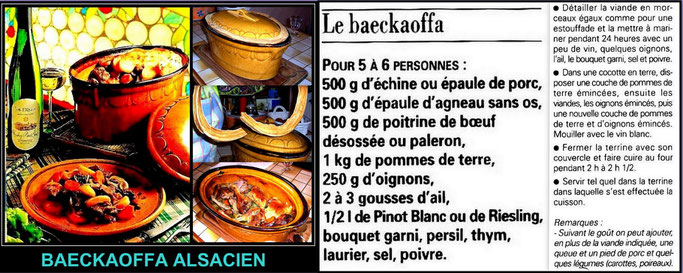 BAECKAOFFA Alsacien , un repas complet pour toute la famille 