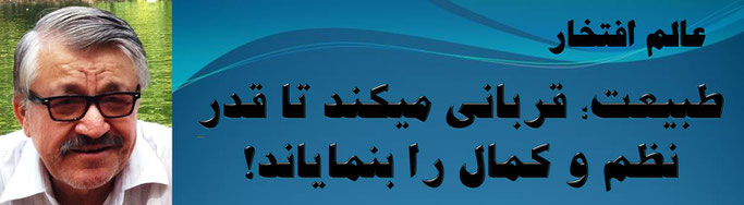 حقیقت ، محمد عالم افتخار: طبیعت؛ قربانی می‌کند تا قدرِ نظم و کمال را بنمایاند!