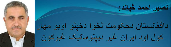 حقیقت ، نصیراحمد څپاند: دافغانستان دحکومت لخوا دخپلو اوبو مهار کول اود ایران غیر دیپلوماتیک غبرګون