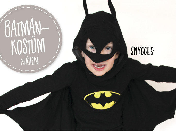 Fledermaus Batman Kostüm für Fasching nähen