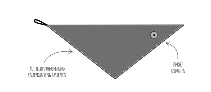 Dreiecksschal mit Knopf nähen