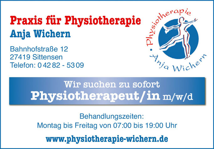 Stellenanzeige Physiotherapeutin / Physiotherapeut Sittensen ROW Stade Tostedt