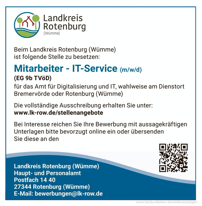 Landkreis ROW IT Job oeffentlicher dienst bremervoerde oder rotenburg