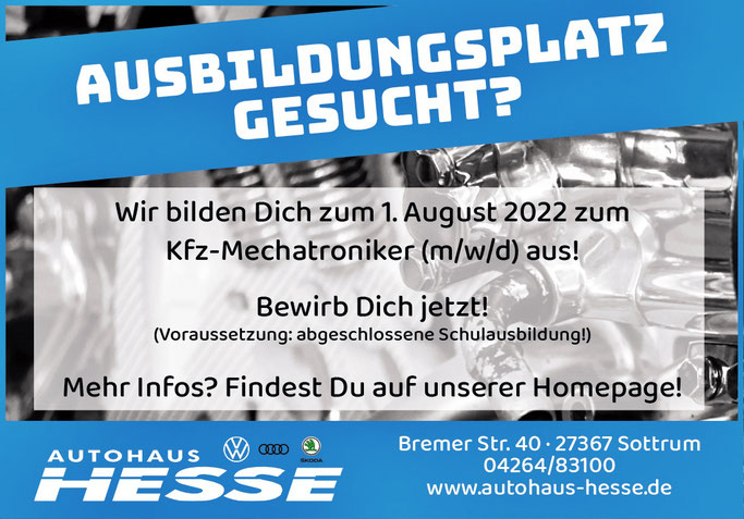 Stellenangebot Autohaus Hesse in Sottrum, Azubi KFZ gesucht