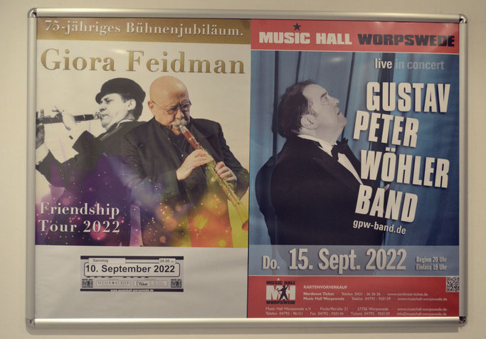 Konzerte in Worpswede Giora Feidman und Gustav Peter Woehler Band September 2022