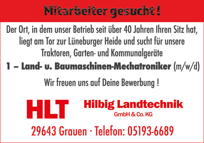 Job Stellenangebot Landtechnik Mechatroniker in Grauen bei Schneverdingen