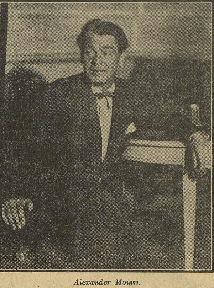 Aleksandër Moisiu — Burimi : Morgenbladet, e hënë, 5 shtator 1932, faqe n°3