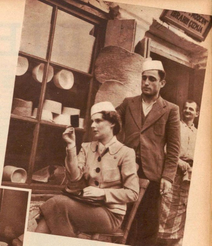 Vishuni (krihuni) sipas modës shqiptare: asgjë nuk është më elegante! — Burimi : Le Soir Illustré, 24 shtator 1938, faqe n°15