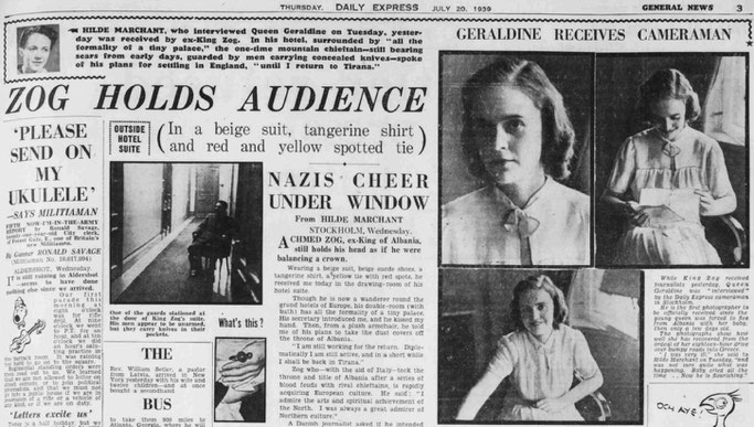 Burimi : Daily Express, e enjte, 20 korrik 1939, faqe n°3