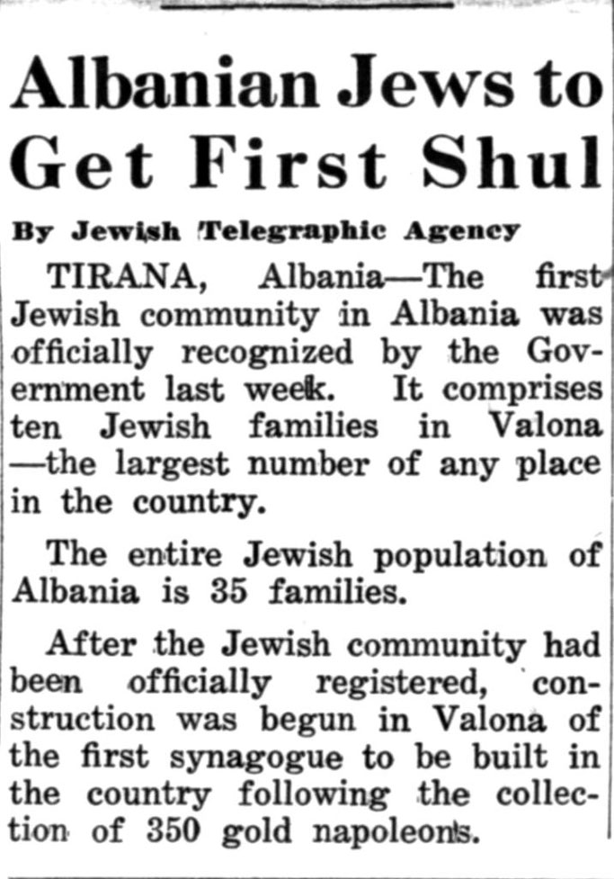 Burimi : The Jewish Post, e premte, 9 prill 1937, ballinë