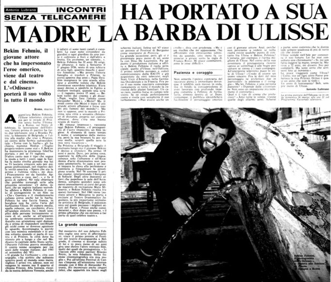 Bekim Fehmiu, protagonisti i Odisesë shuan etjen në shatërvanin e “Piazza di Spagna” në Romë – Burimi : Radiocorriere (1968)