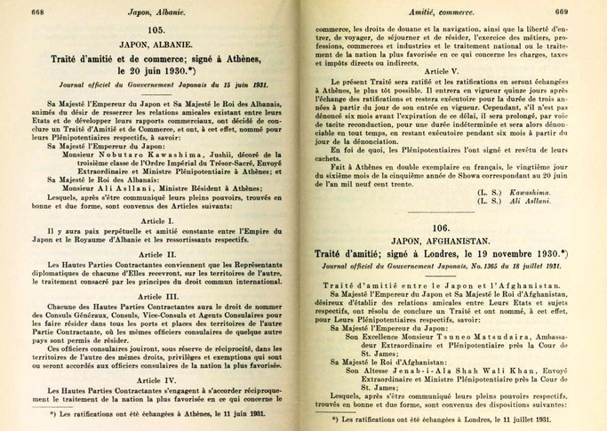 Burimi : Nouveau recueil général de traités et autres actes relatifs aux rapports de droit international, 1931, f.668 – 669