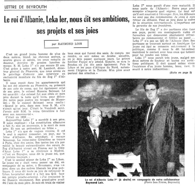 Burimi : La Liberté (Friburg, Zvicër), e martë, 12 shkurt 1963, ballinë