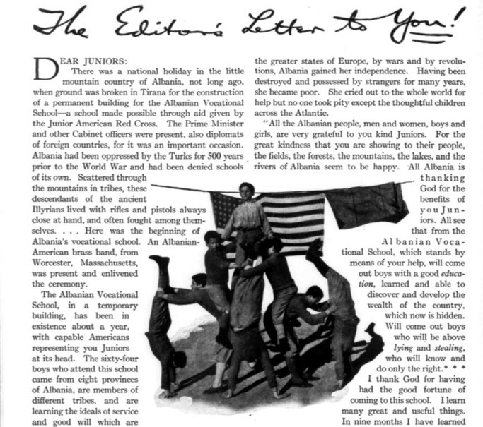 Burimi : Junior Red Cross News, shtator 1922, faqe n°16