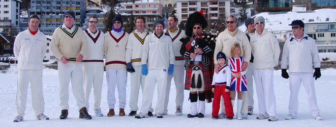 Team photo at Cricket on Ice